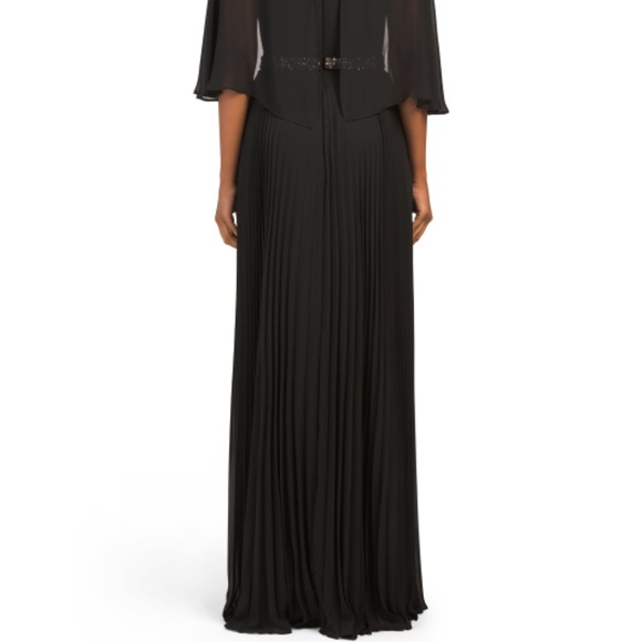 LAUNDRY BY SHELLI SEGAL Cape Beaded Formal Gown - Picture 4 of 4